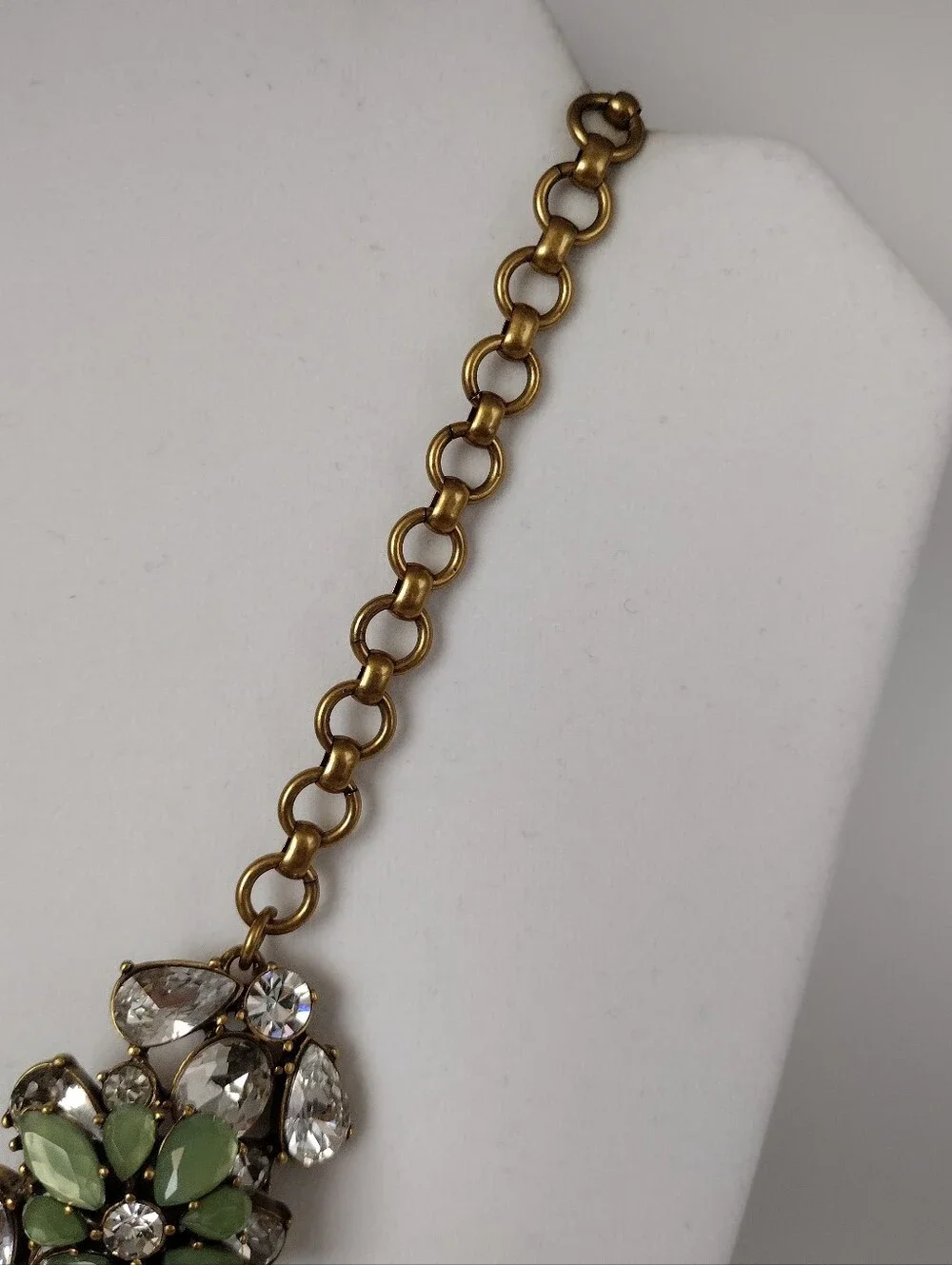 J. Crew Rhinestones Key Lime Accents Statement Necklace